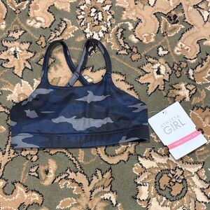 Athleta Navy and Charcoal Camo Sports Bra
